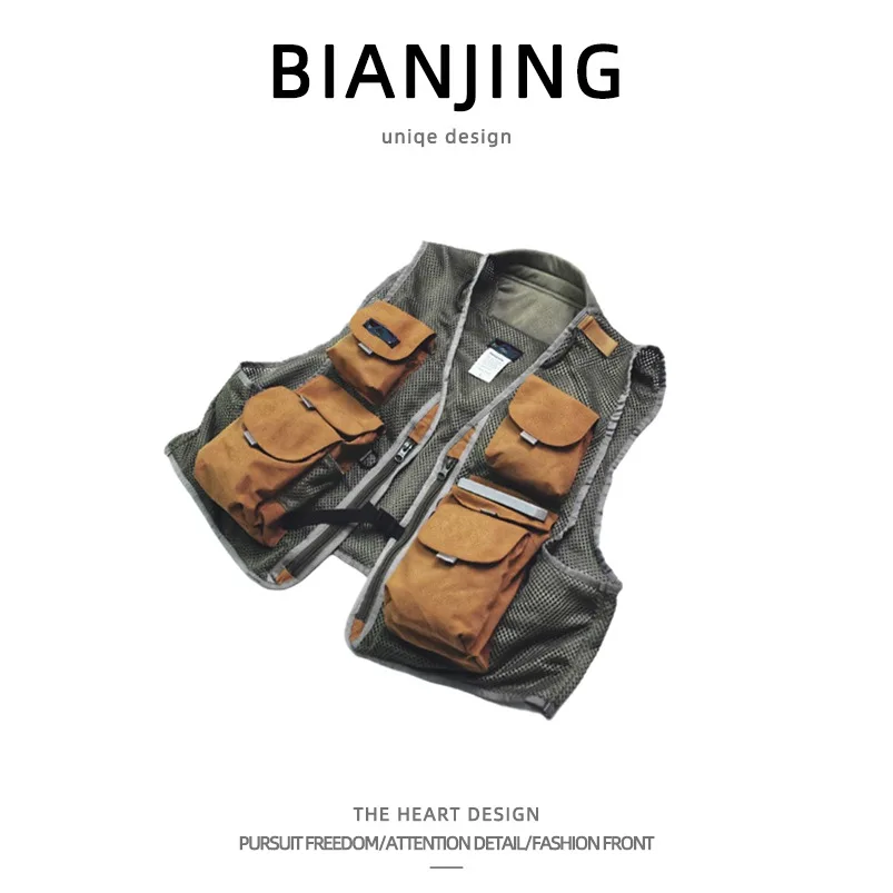 Retro American-style men's wor - đánh giá và giá Fishing Vest Jacket